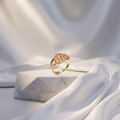 Lightweight Classic Zircon Accent Stone 5A Stone High Polish 304 Stainless Steel Ring Hover