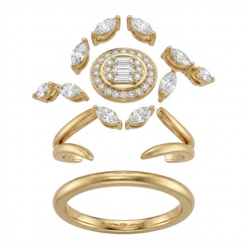 Lightweight Classic Zircon Accent Stone 5A Stone High Polish 304 Stainless Steel Ring
