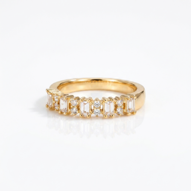 Stone Row Accent Stone 5A Stone Openwork High Polish Euro-American 304 Stainless Steel Ring