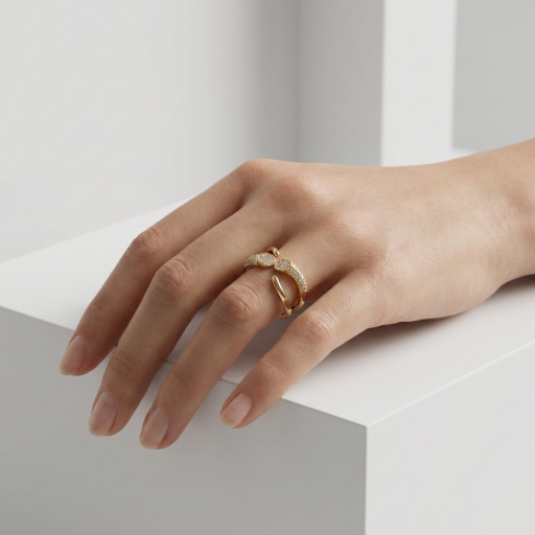 Stone Row Classic Motif Slim Pavé Zircon 304 Stainless Steel Ring