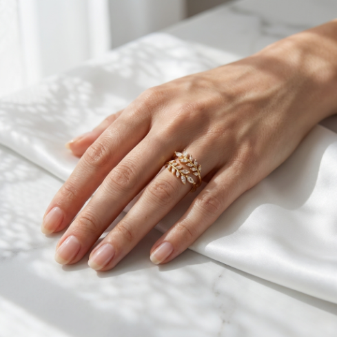 Starline Classic Motif Slim Pavé Zircon 304 Stainless Steel Ring