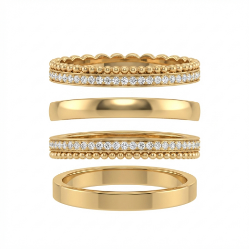 Signet Stone Row Pavé Zircon Accent Stone 5A Stone 304 Stainless Steel Ring