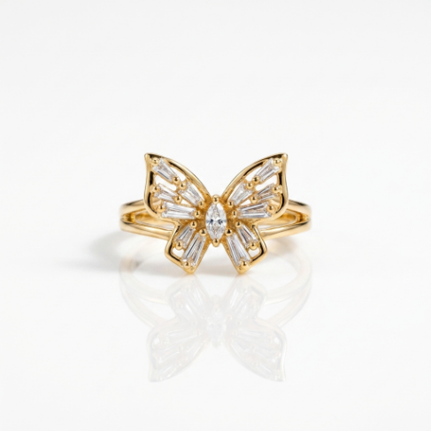 Starline Stone Row Classic Slim Pavé Zircon 304 Stainless Steel Ring