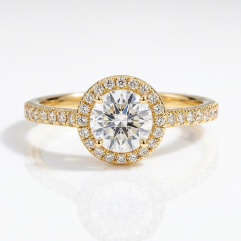 Golden Glow Stone Row Classic Motif Slim Pavé 304 Stainless Steel Ring