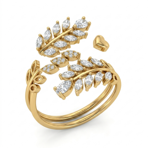 Golden Glow Bold Stone Row Classic Pavé Zircon 304 Stainless Steel Ring