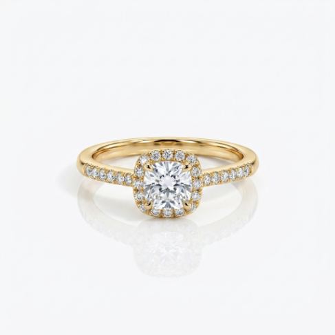 Golden Glow Stone Row Classic Slim Pavé Zircon 304 Stainless Steel Ring