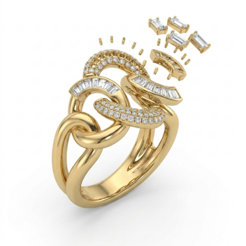 Signet Mid Band Lightweight Pavé Zircon Accent Stone 304 Stainless Steel Ring