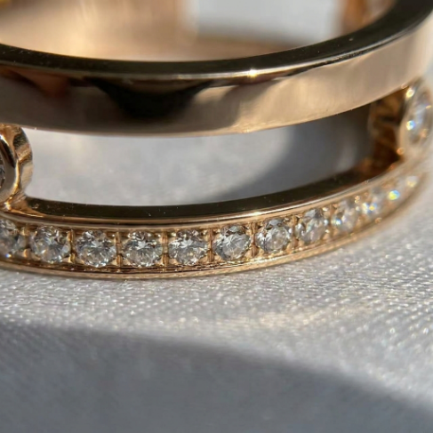 Signet Wide Band Stone Row Pavé Zircon Accent Stone 304 Stainless Steel Ring