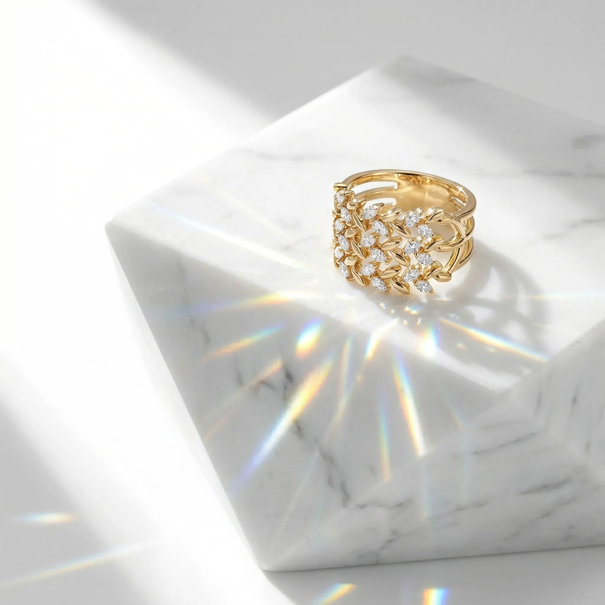 Delicate Classic Motif Slim Full Pavé Accent Stone 304 Stainless Steel Ring