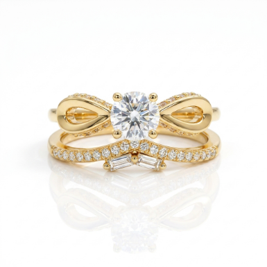Signet Mid Band Lightweight Pavé Zircon Accent Stone 304 Stainless Steel Ring