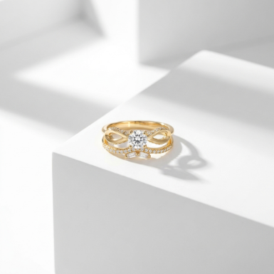 Signet Mid Band Lightweight Pavé Zircon Accent Stone 304 Stainless Steel Ring Hover