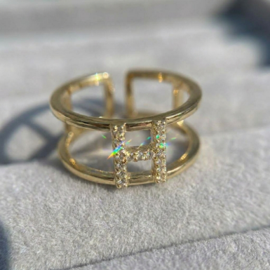 Wide Band Stone Row Pavé Zircon Accent Stone 5A Stone 304 Stainless Steel Ring Hover