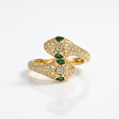 Golden Glow Stone Row Classic Motif Pavé Zircon 304 Stainless Steel Ring