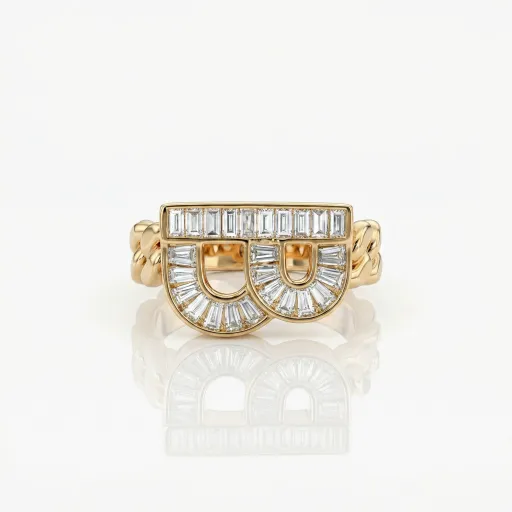 Stone Row Delicate Classic Motif Micro Pavé Accent Stone 304 Stainless Steel Ring